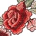 Red Rose Flowers Patch Embroidered Floral Applique Sew on Patches for Lace Fabric Clothes DIY Craft Supply (1 Pair) by Jiaufmi