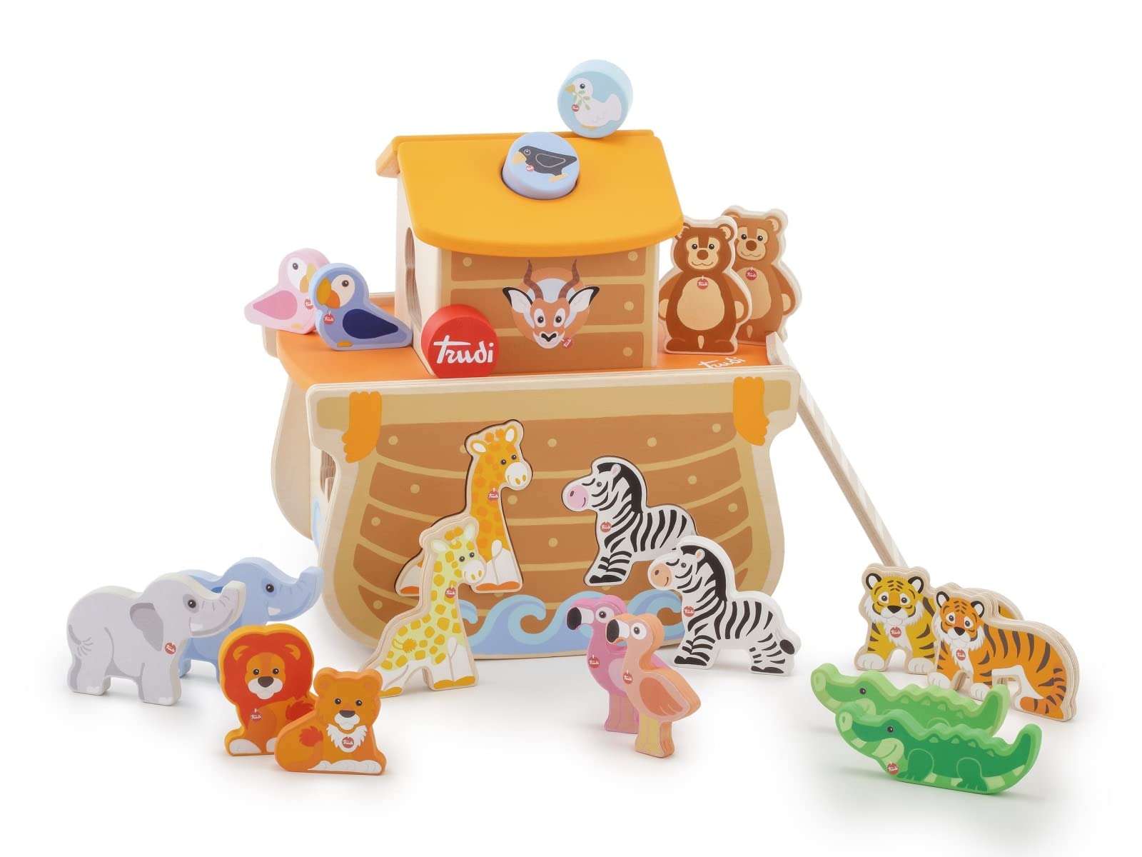 Trudi Noah's Ark (24 pcs) | Sevi | Wooden toys for children from one year onwards. Gifts for newborn | 24x24x17cm | Infant toys | model 88015