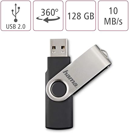 Flashpen Rotate Usb 2 0 128 Gb 6mb S Schwarz Silber Amazon De Computers Accessories