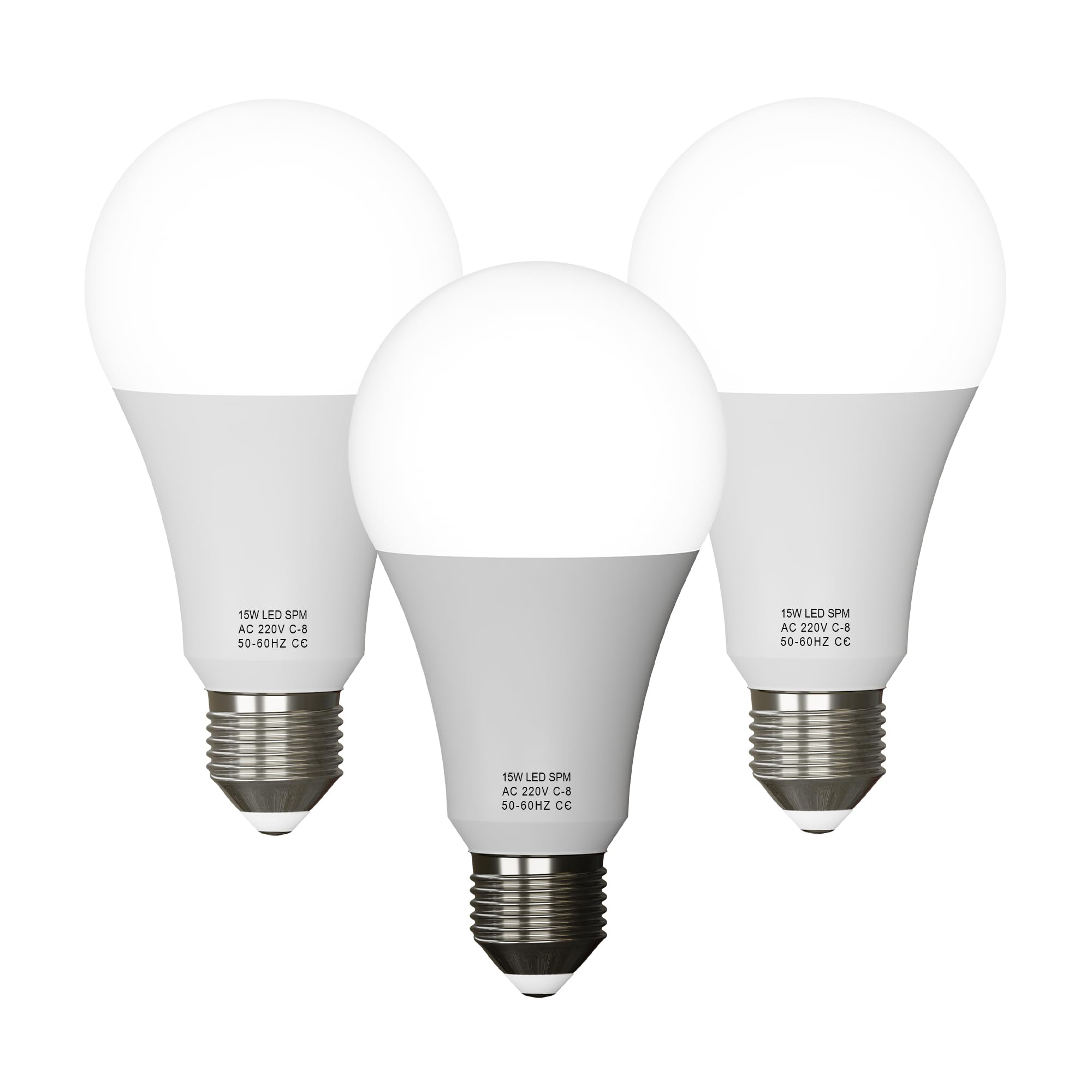 LEDSone Pack 3, LED E27 A60 Light Bulb,15W (60W Equivalent) Cool White 6500K Non-Dimmable1506 Lumen Super Bright GLS Golf Energy Saving Bulb for Lighting Decoration (Energy Class A+)