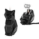 PyroPet Candles, Kisa Cat Wax Candle, Melts to Metallic Skeleton (Black)