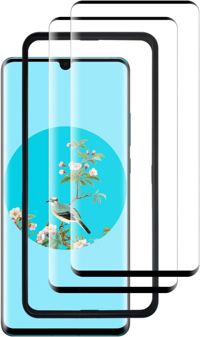 QIUDI P30 Pro Screen Protector [2Pack], P30 Pro Tempered Glass [Case Friendly][Alignment Tool][3D Curved][Full Screen Coverage] for Huawei P30 Pro