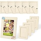 10 Pack Wooden Picture Frames for Crafts, Moisture Proof 4" x 6" Picture Frame Bulk, Unfinished Standing Photo Frames, Photos