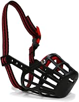 Ancol Plastic Muzzle Black Red Size 3 18x8.5cm Basket Style