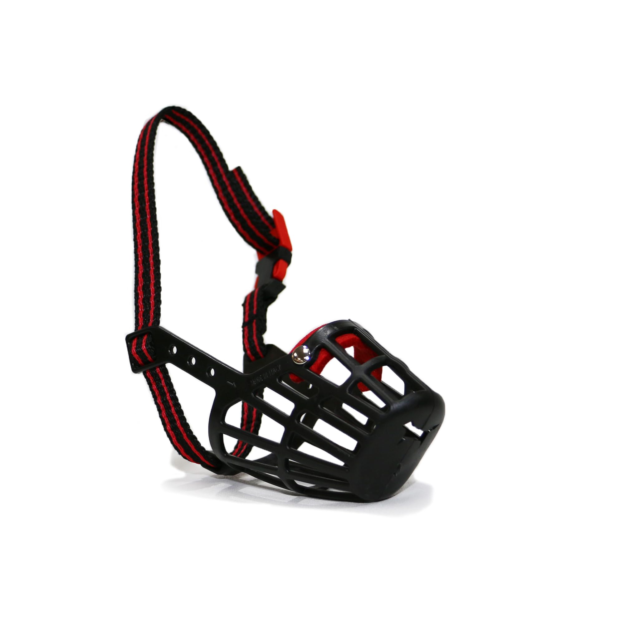 Ancol Plastic Muzzle Black / Red Sz 2