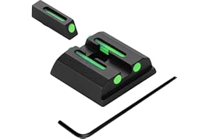 Vcxaykey No-Tritium Fiber Optic Sights, Red/Green Front and Rear Sight for Taurus, Fiber Optic Base Mount Plate for Taurus G2C, G3, G2, G2S, PT140, PT111, TX22, 740, 709, Sights Set