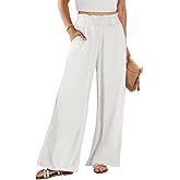 ANRABESS Womens Linen Pants 2026 Summer Casual Loose Wide Leg Palazzo Pants High Waist Flowy Beach Trousers Work Outfits