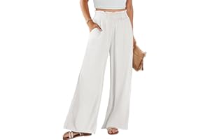 ANRABESS Womens Linen Pants 2024 Summer Casual Loose Wide Leg Palazzo Pants Spring High Waist Flowy Beach Trousers Outfits