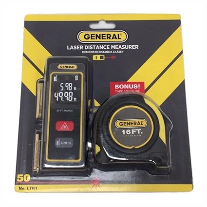 General Tools LTK1 Laser Distance Measure Kit with Tape Measure - - Amazon.com