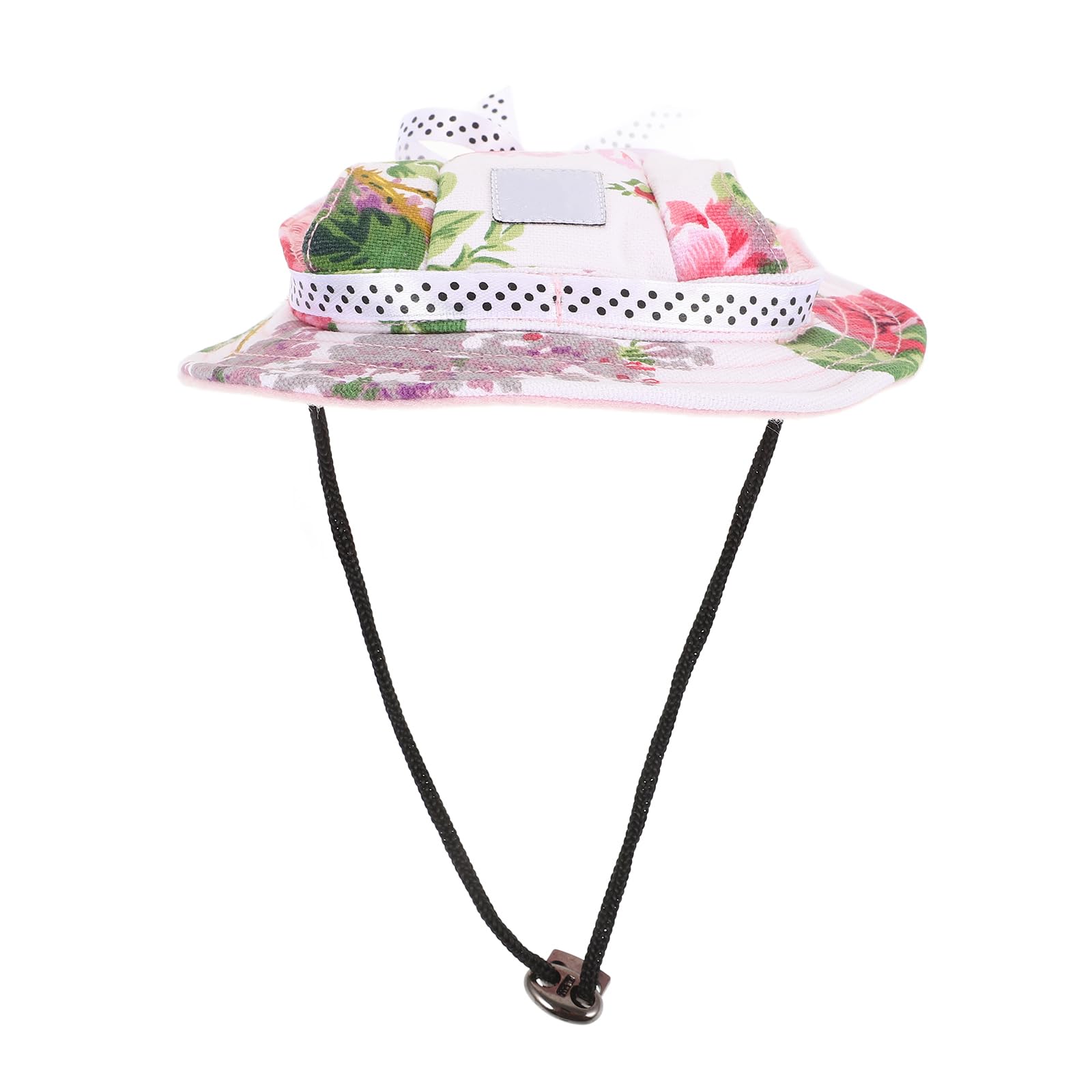 VILLCASE Pet Dog Sun Hat Small Canvas Breathable Hat with Ear Holes Floral Print Puppy Outdoor Sun Protection