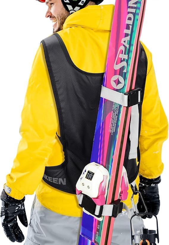 BOOSTEADY Ski Strap Ski & Poles Backpack Shoulder Strap Hands-Free for Easy Transportation of Your Skiing accessories