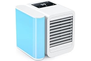 LOIOSU Portable Air Conditioner Cooling Fan: Evaporative Mini Air Cooler with 𝟳 𝗖𝗼𝗹𝗼𝗿𝘀 - USB Personal Air Cooler Desktop Ac Unit for Room Office Home (So White)