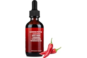 DAIASNS Cayenne Pepper Drops, Cayenne Pepper Hawthorn Beet Root Turmeric Curcumin, Vitamin K2 & D3, Cayenne Health Supplements, Gentle Formula, Vegan-Friendly, Easily Absorbed - 60ml