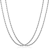 HSWYFCJY 2PCS Chains for Men, Stainless Steel Twist Rope Chain Necklace for Women,Gold/Silver/Black Chain Necklace Gifts