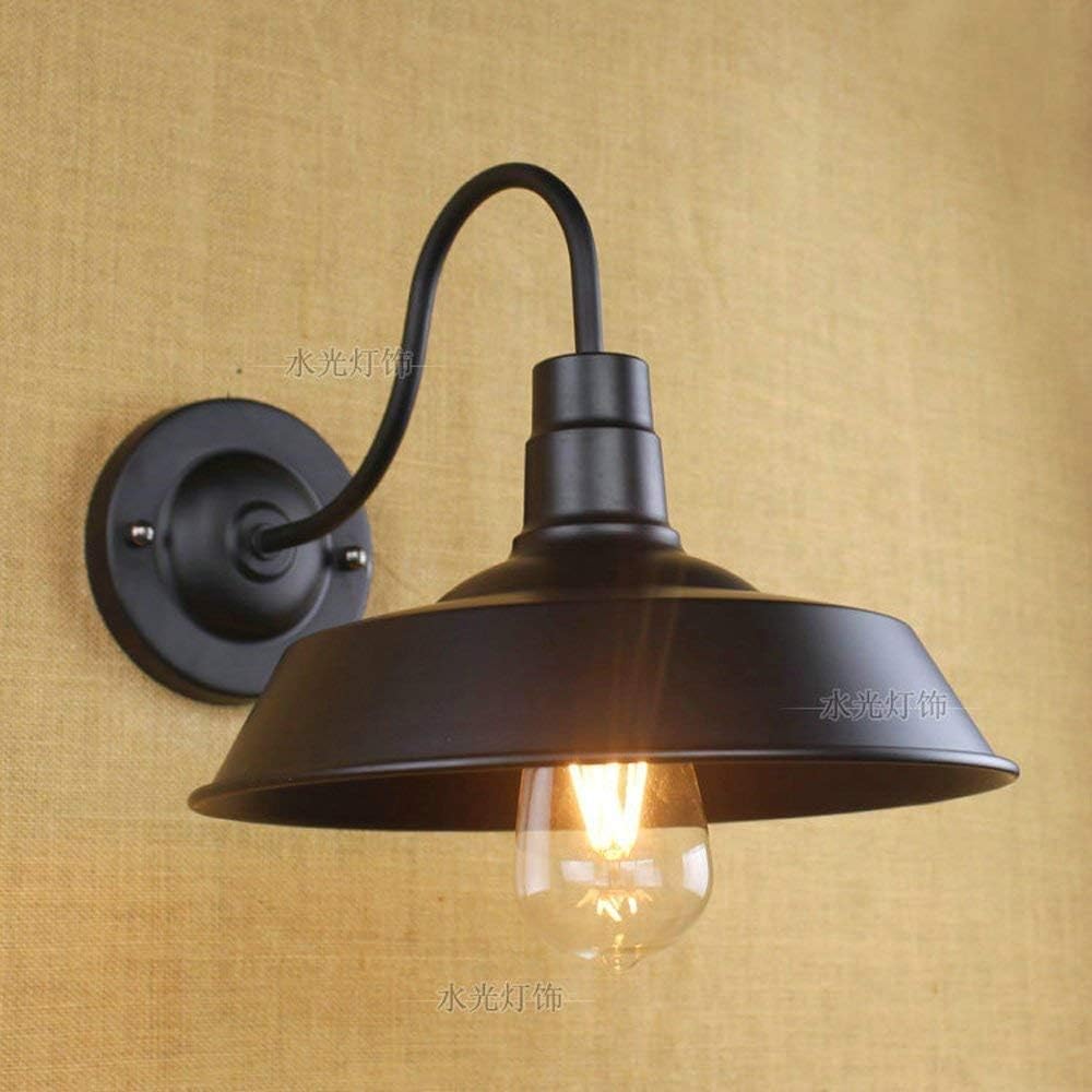Aplique de pared negro Cuello de cisne Luz de pared Luces de granero