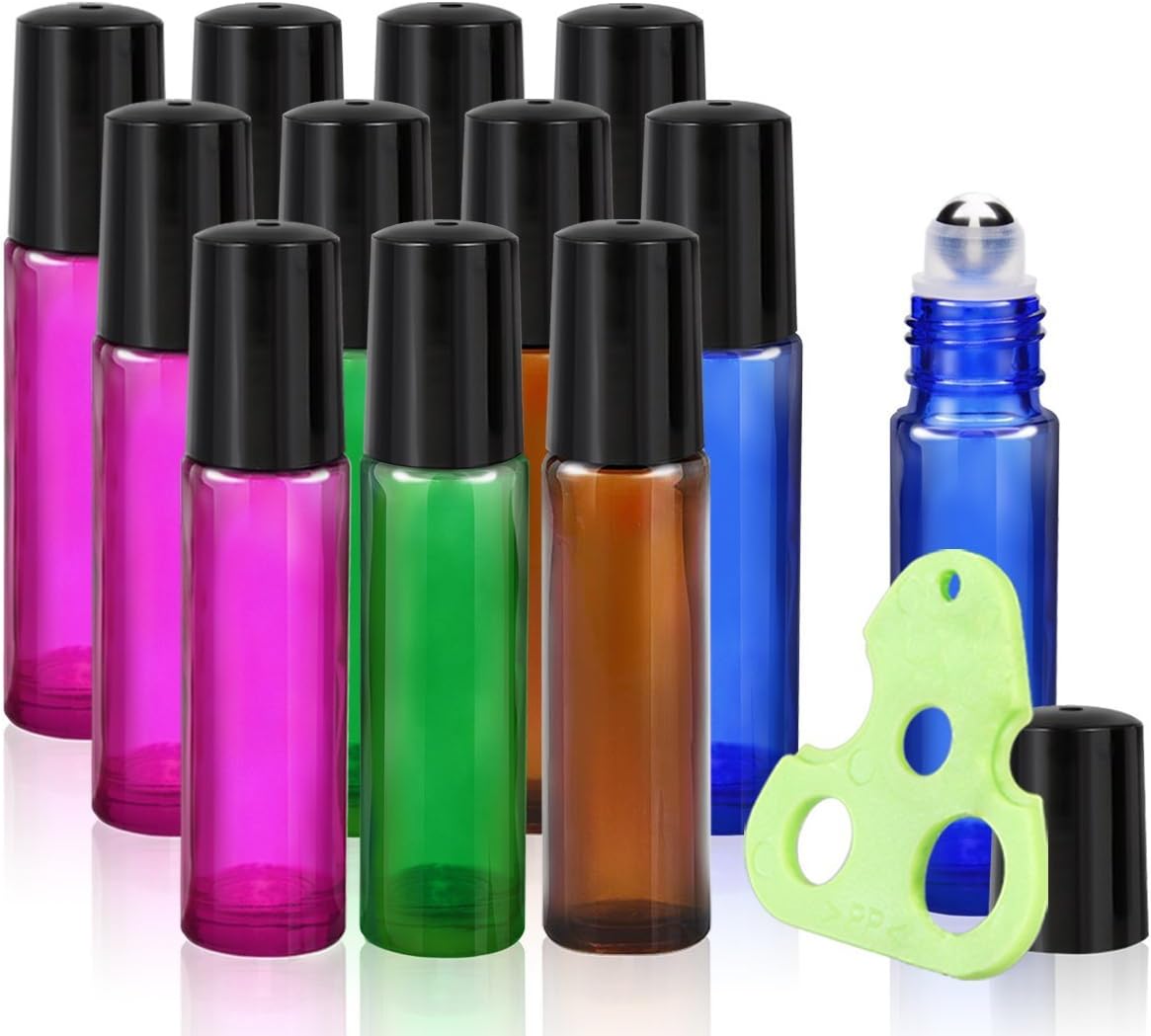 Olilia Glass Roll on Bottles with Metal Roller Balls Essential Oils