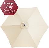 CHRISTOW Replacement Parasol Canopy 2.7m Hexagonal 6 Arms UV 30+ Cream view 2