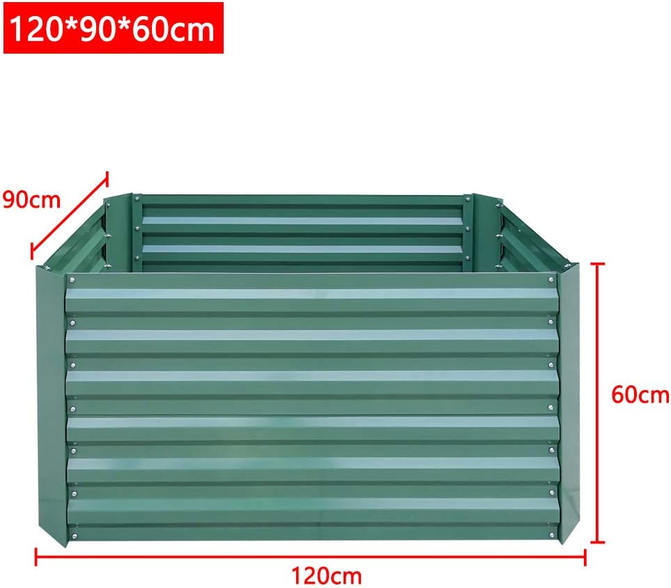 HENGMEI - Jardinera de Acero galvanizado, Rectangular, para balcón ...