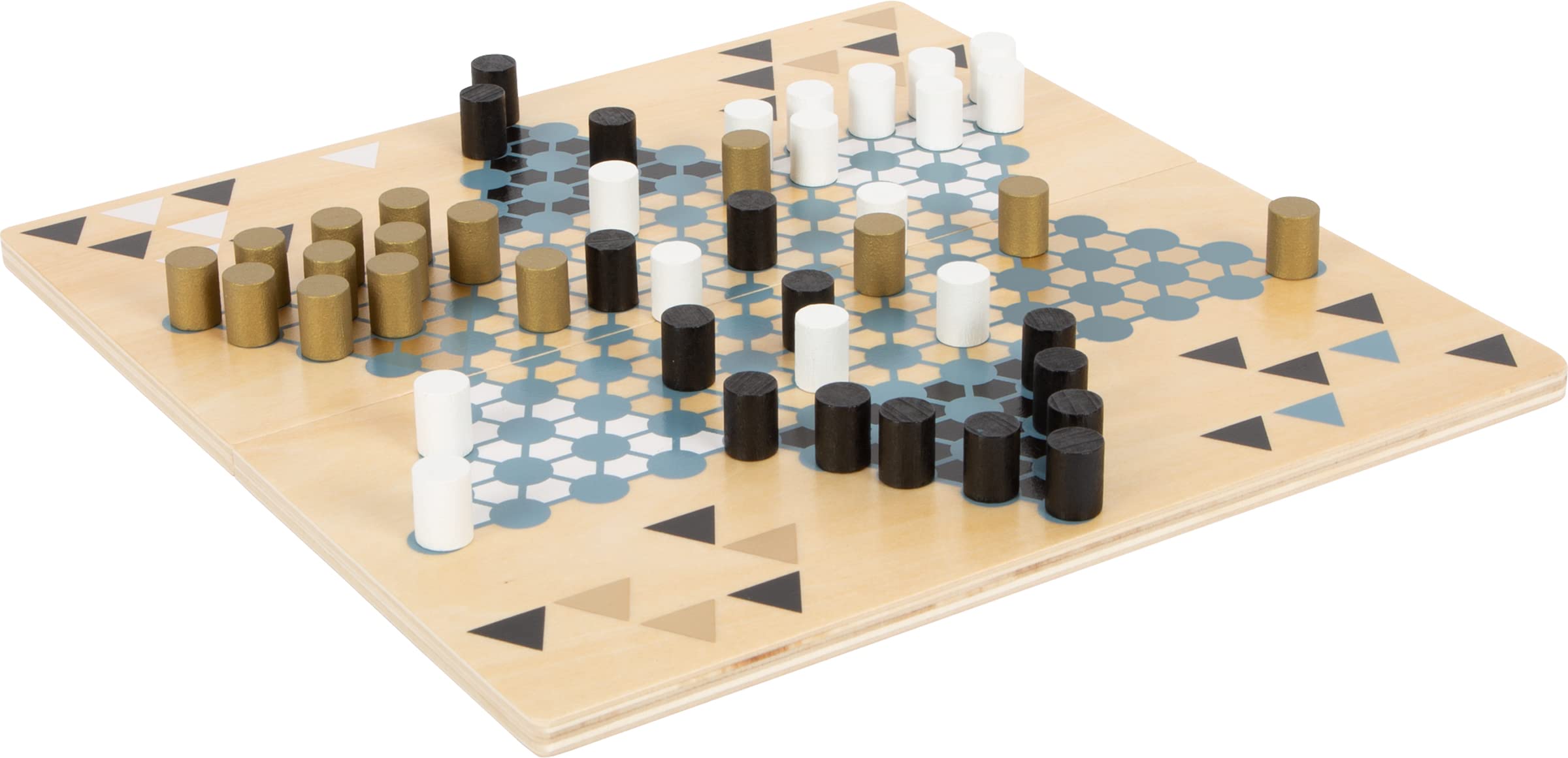 small foot Barrikade und Halma "Gold Edition" aus Holz, Gesellschaftsspiel für die ganze Familie, ab 6 Jahren, 12223 8