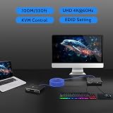 ROFAVEZCO 4K HDMI KVM Extender USB 4K 60Hz HDR Cat5e/6 300ft POE RS232 Audio view 2