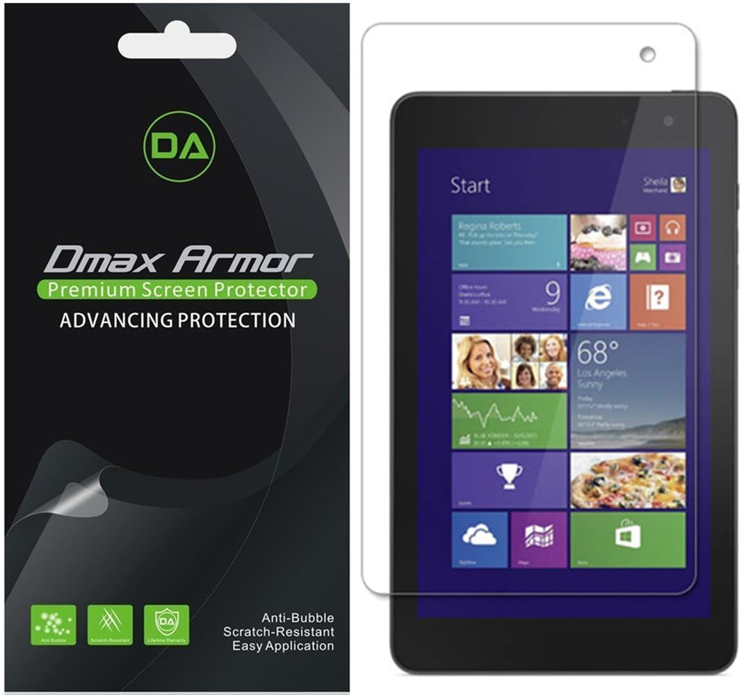 Dmax Armor [3-Pack] for Dell Venue 8 Pro 5855 Anti-Glare & Anti-Fingerprint Screen Protector