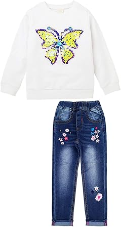 butterfly embroidered jeans