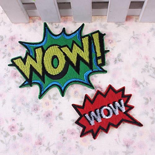 FairyMotion Wow Letter Patch Cute Kids Cartoon Iron On Fashion Patches For Clothes Stickers Mixed Cheap Embroidered Funny Patches Diy Badges Perfect Patches