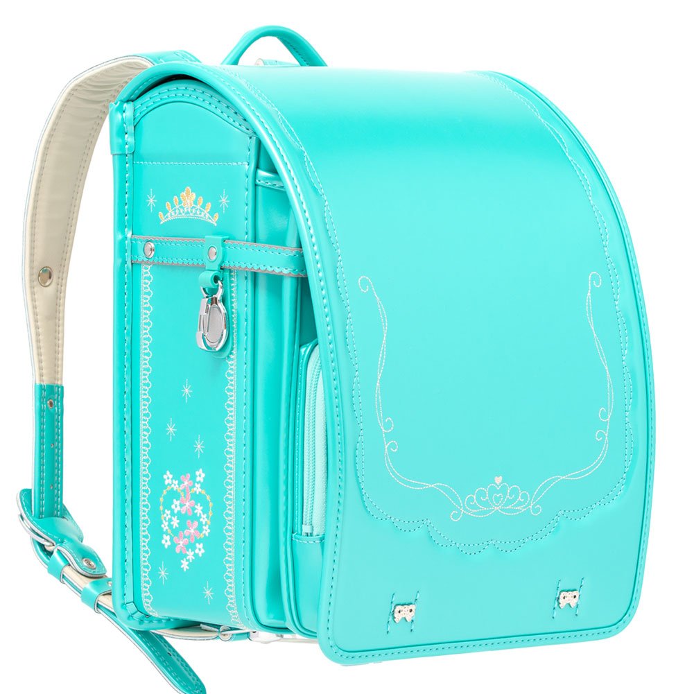 ワンタッチロック B075ck41wz フィットちゃんパールコーティングフラワー刺繍 フラットファイル対応 女の子 フラットサイズ対応 フラットサイズ対応 エメラルド 日本製 エメラルド クラリーノランドセル ランドセル 人気商品の