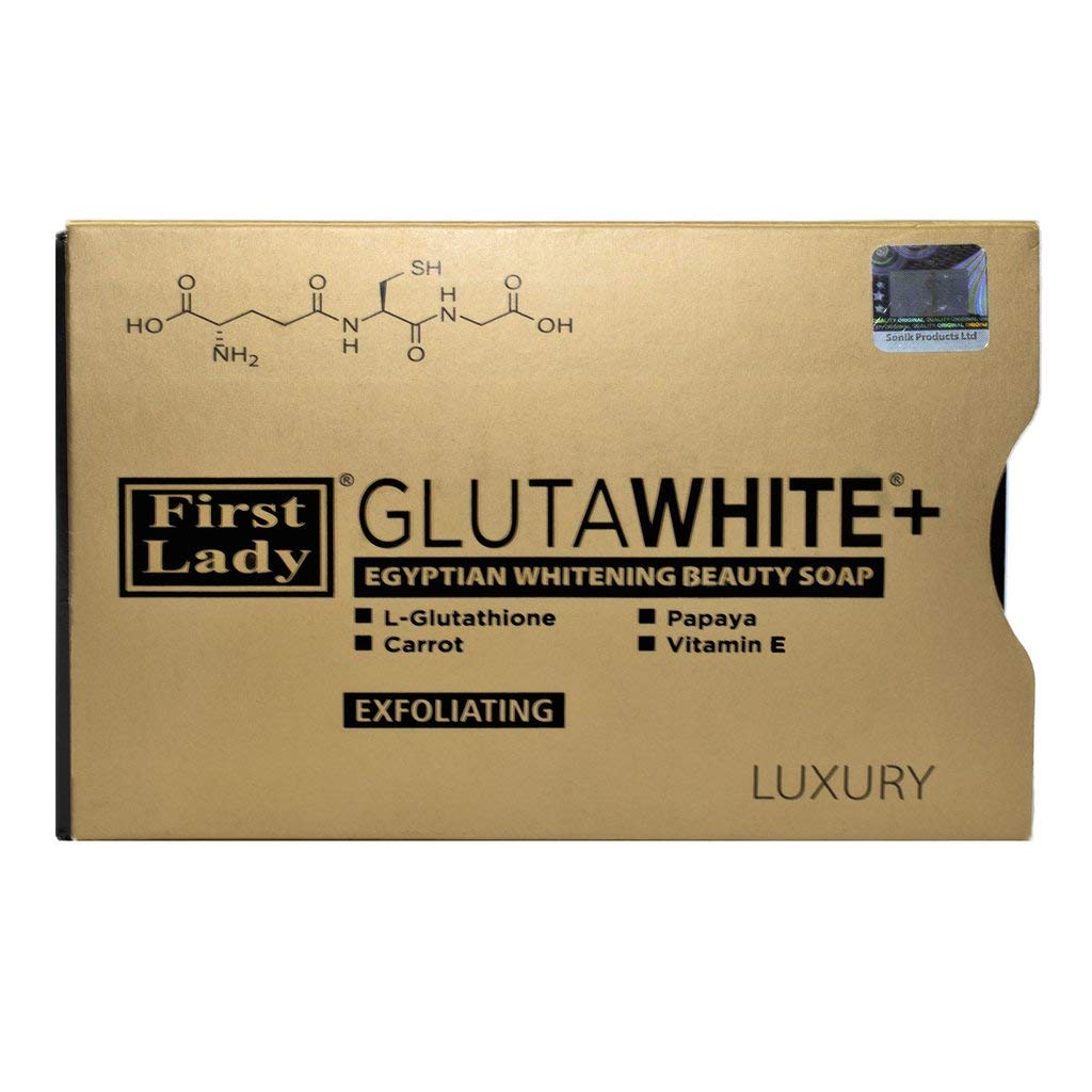 First Lady Glutawhite+ Egyptian Brightening Exfoliating Soap 200g with L-Glutathione, Papaya, Carrot & Vitamin E – Helps Even Skin Tone & Radiant Glow