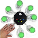 Trebisky Game Show Wired Buzzer Set, 8 LED Answer Buzzers with 3ft Cable | Plug-and-play setup for Educational and Classroom Quiz, Family Feud, Jeopardy Trivia, Game night lock out, school competition