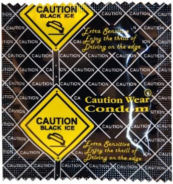 Caution Wear Condoms - Black Ice (12 Pack)