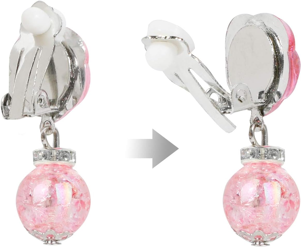 Hifot 7 works Clip-on Earrings No Pierced Design Earrings Dress up Princess Jewelry Accessories for Girls Kids Toddler - Image 4