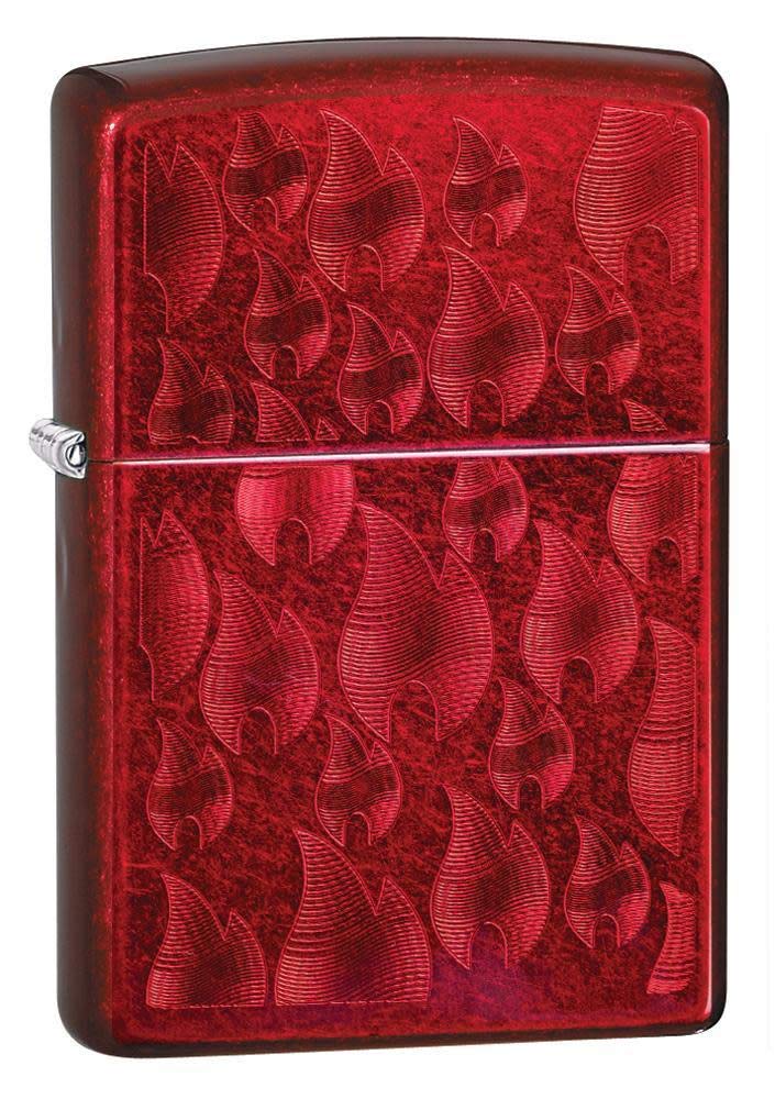 Zippo Windproof Lighter - Flame - Candy Apple Red Finish - Refillable for Lifetime Use - Adjustable Flame - Gift Box - Metal Construction - Made in USA