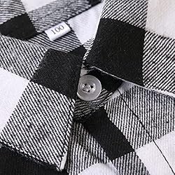 OCHENTA Big Boys' Button Down Flannel Plaid