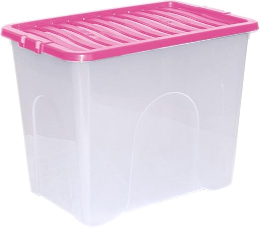 5 x CrazyGadget® 80L 80 Litre Extra Large Plastic Storage Clear Box