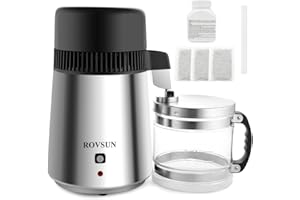 ROVSUN【Upgraded】 1.1 Gallon/4L Water Distiller Stainless Steel for Home, 750W Distilled Water Maker Machine, Water Distillers