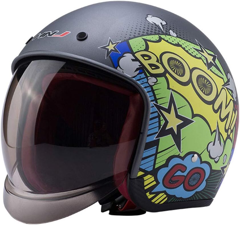 YH600 Cara Abierta 3/4 Mens Casco Personalizado para Mujer de La Vendimia Retro Moto Cascos de YH600 Cara Abierta 3/4 Mens Casco Personalizado para Mujer de La Vendimia Retro Moto Cascos de