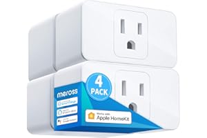 meross Smart Plug Mini, 15A & Reliable Wi-Fi, Support Apple HomeKit, Siri, Alexa, Echo, Google Assistant and Nest Hub, App Control, Timer, No Hub Needed, 2.4G WiFi Only, 4 Pack