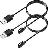VBANU VeryFit Smartwatch Charger, Fit for ID208, GTX20, IDW13/15/16/17, IDW19/20/25/26/28 and More, Replacement Magnetic USB Cable for Fast and Easy Charging, 3.3 ft, (ID-cableX2)