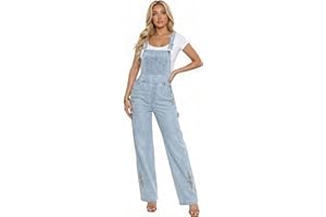 Hybrid & Company Womens Super Comfy Stretch Denim jumpsuit Pants Overalls