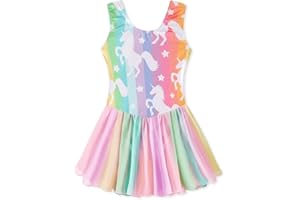 EQSJIU Gymnastics Skirted Leotards for Girls Ballet Tutu Dance Dress Leopard Mermaid Unicorn Gymnastic Skirt