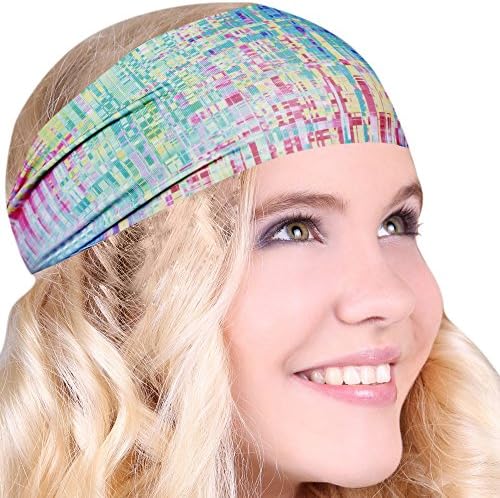 FUN &amp; FUNKY Work Out Headbands! SUPER FUN! Multi Graphic - Choose From Over 30 Best No Slip Printed Headbands Stretchy One Size Fits Most Made in USA by Mom &amp; Daughter:)