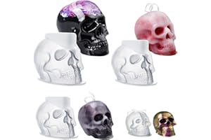 LET'S RESIN 3D Skull Resin Molds, 4 Sizes Set of Skull Silicone Molds for Epoxy Resin, Candle Wax, Soap, Clay, Key Chain Casting, Ideal Halloween Home Decoration and Gifts