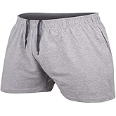Men's Bodybuilding Workout Gym Shorts 3" 5" Inseam Sports Training Cotton with Pocket