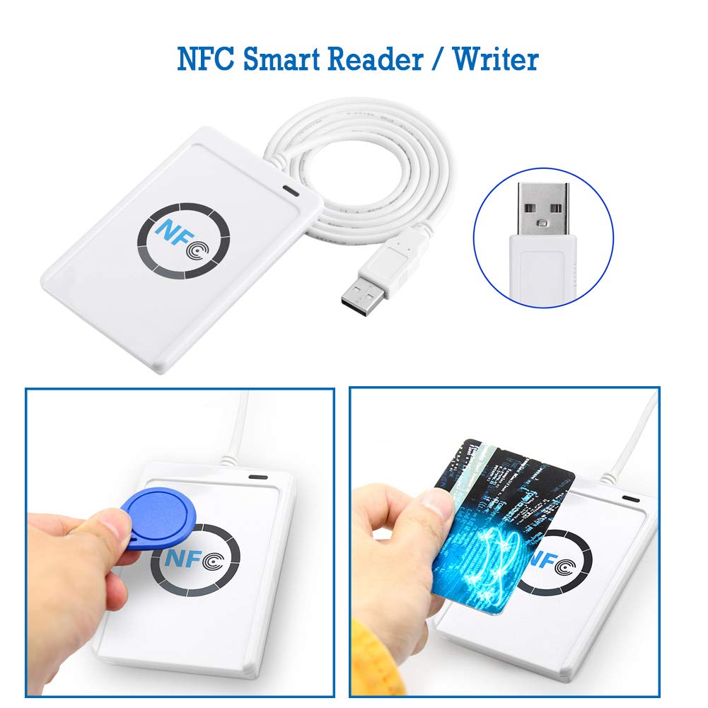 Vikye Card Reader/Writer, Smart IC Reader/Writer ACR122U ISO 14443A / B NFC RFID Card + Free Software Blank SDK 5xMifare IC - Image 4