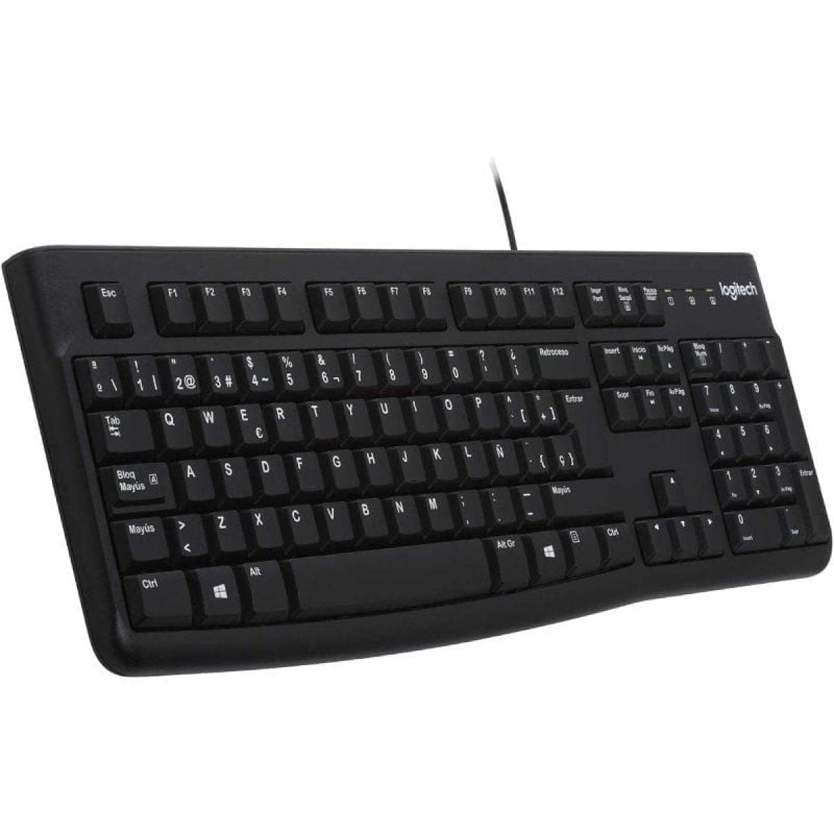 Logitech K120 Wired Business Keyboard, QWERTY Spanish Layout - Black