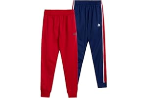 RBX Boys Sweatpants - 2 Pack Stretch Performance Tricot Activewear Boys Joggers Athletic Pants with Side Pockets (Size: 5-20)
