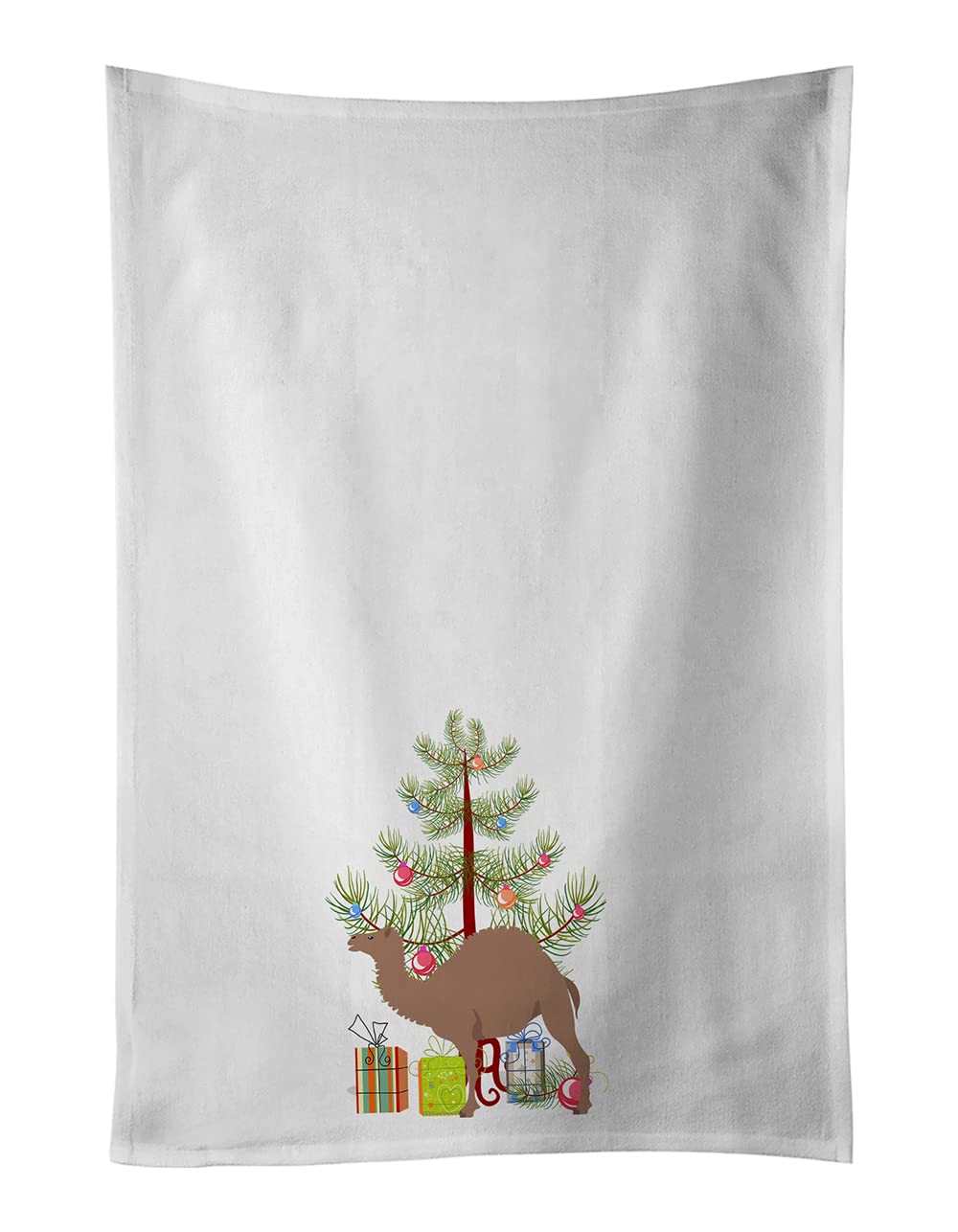F1 Hybrid Camel Christmas White Kitchen Towel Set of 2