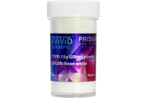VViViD Prisma65 Neon White Fine Glitter Powder for Arts & Crafts 15g Jar (2 Units)