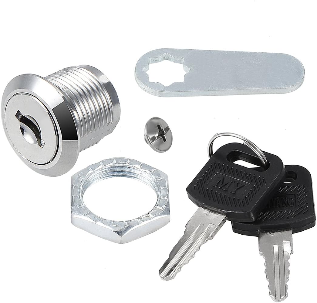 Sourcingmap Drawer Cabinet Cam Lock, 5/8" Cylinder Length with No.8 Cam, Fits on 3/8" Max Panel Thickness - Image 4